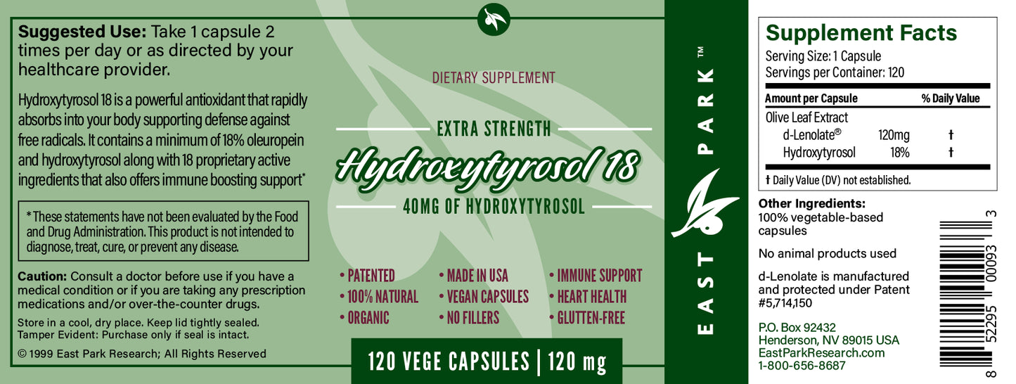 Hydroxytyrosol 18 120ct 120mg - Wellness Works