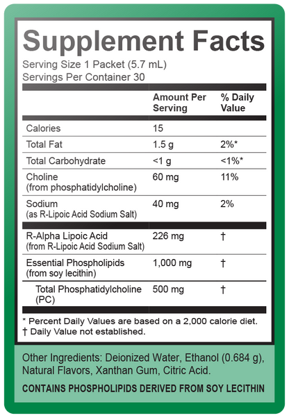 Liposomal Alpha Lipoic Acid Antioxidant Supplement
